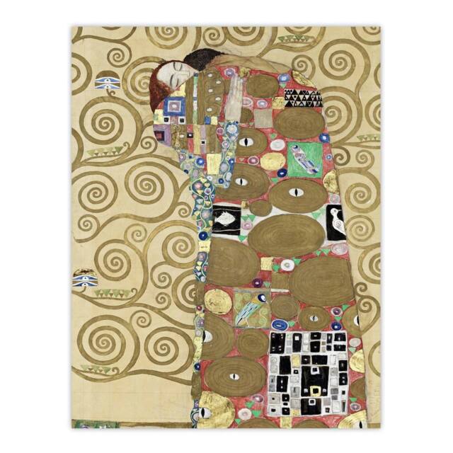 "Artery8 Fulfillment Lovers Embrace Painting Vintage Wall Art Print Klimt in Gold - Size: W12"" x H16""" - image 1