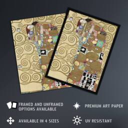 "Artery8 Fulfillment Lovers Embrace Painting Vintage Wall Art Print Klimt in Gold - Size: W12"" x H16""" - thumbnail 2