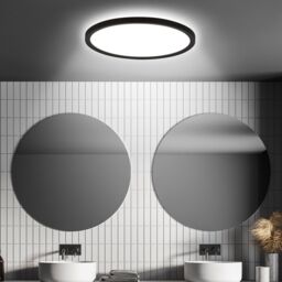 BRILONER LED Bathroom Ceiling Light with Motion Detector in Black - thumbnail 2