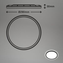 BRILONER LED Bathroom Ceiling Light with Motion Detector in Black - thumbnail 4
