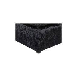 LUXURY LIFE Declan Crushed Velvet Fabric Footstool in Black - thumbnail 4