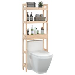 Berkfield Home Toilet Rack 63x26x171 cm Solid Wood Pine in Brown - Size: 63 x 26 x 171 cm - thumbnail 4