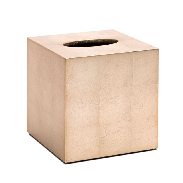 Posh Trading Company Kensington Square Tissue Box - Silver Leaf - Champagne in Metallics - image 1