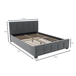Home Discount Vida Designs Vanita Bed Frame Linen Fabric UKFR Storage Furniture in Light Grey - Size: Double - thumbnail 3