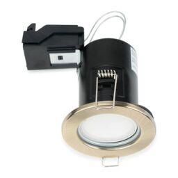 ValueLights Downlight Fire Rated Ceiling Light Fitting 20 Pack With Cool White Bulbs in Gold