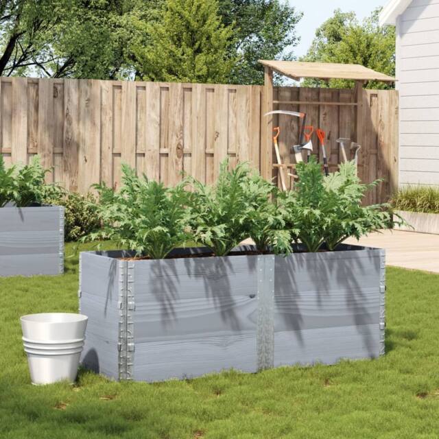 Berkfield Home Garden Planter Grey 150x50 cm Solid Wood Pine - image 1