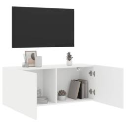 Berkfield Home TV Cabinet Wall-mounted White 100x30x41 cm - Size: 100 x 30 x 41 cm - thumbnail 4