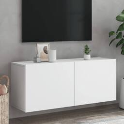 Berkfield Home TV Cabinet Wall-mounted White 100x30x41 cm - Size: 100 x 30 x 41 cm - thumbnail 2