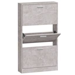 Berkfield Home Shoe Cabinet Concrete Grey 59x17x108 cm Engineered Wood - Size: 59 x 17 x 108 cm - thumbnail 1
