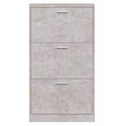 Berkfield Home Shoe Cabinet Concrete Grey 59x17x108 cm Engineered Wood - Size: 59 x 17 x 108 cm - thumbnail 6