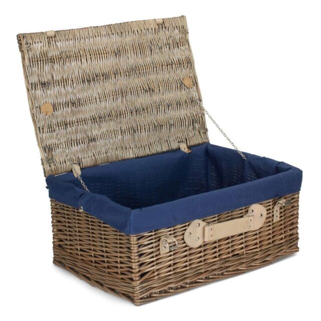 Red Hamper 55cm Antique Wash Hamper with Lining in Blue - image 1