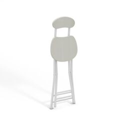 Living and Home Set of 4 Compact Wooden Folding Dining Chair with Metal Legs for Indoor Outdoor Champing in White - thumbnail 8