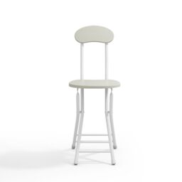 Living and Home Set of 4 Compact Wooden Folding Dining Chair with Metal Legs for Indoor Outdoor Champing in White - thumbnail 4