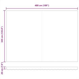 Berkfield Home Awning Replacement Fabric for 5x3.5 m Frame Green & White - thumbnail 8