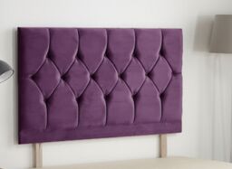 Somnior Ziggy Divan Bed Base with Headboard Plush Velvet in Purple - Size: Single - thumbnail 3