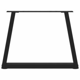 Berkfield Home Dining Table Legs V-Shape 2 pcs Black 50x(42-43.3) cm Steel - thumbnail 5