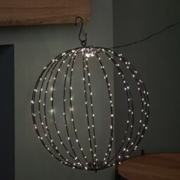 Samuel Alexander 40cm Light up Christmas Twinkle Orb with 240 Warm White LEDs in Black - thumbnail 6