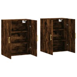 Berkfield Home Wall Mounted Cabinets 2 pcs Smoked Oak 69.5x34x90 cm in Brown - thumbnail 4