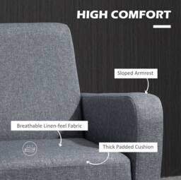 STILVORA Lounge Chair with Rubber Wood Legs Grey - thumbnail 6