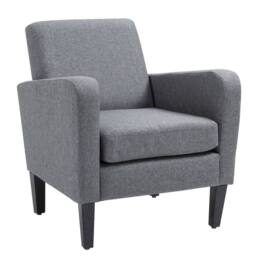 STILVORA Lounge Chair with Rubber Wood Legs Grey - thumbnail 4