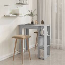 Berkfield Home Modern Bar Table with Shelf Grey Sonoma 102x50x103.5 cm Engineere - thumbnail 6