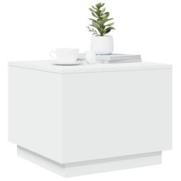 Berkfield Home Coffee Table with LED Lights White 50x50x40 cm - Size: 50 x 50 x 40 cm - thumbnail 6