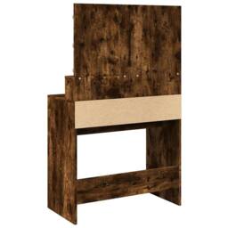 Berkfield Home Dressing Table with LED Smoked Oak 80x41x134.5 cm in Brown - thumbnail 7