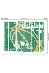 Origin Murals Modern Basketball Wall Mural in Green - Size: W350 cm x H280 cm - thumbnail 3