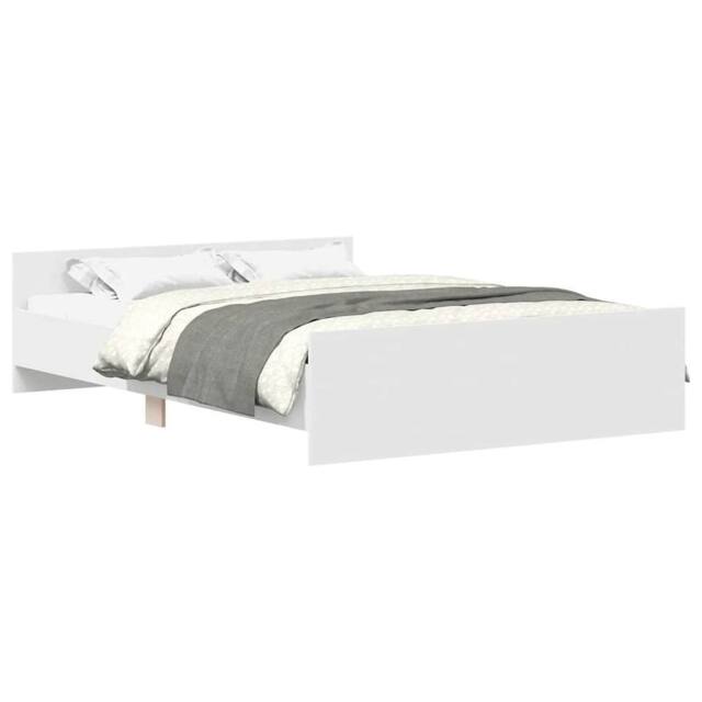 Berkfield Home Bed Frame with Headboard & Footboard White 150x200 cm King Size - image 1