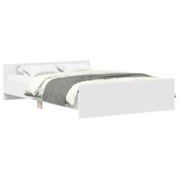 Berkfield Home Bed Frame with Headboard & Footboard White 150x200 cm King Size - thumbnail 1
