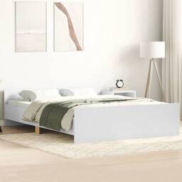 Berkfield Home Bed Frame with Headboard & Footboard White 150x200 cm King Size - thumbnail 2