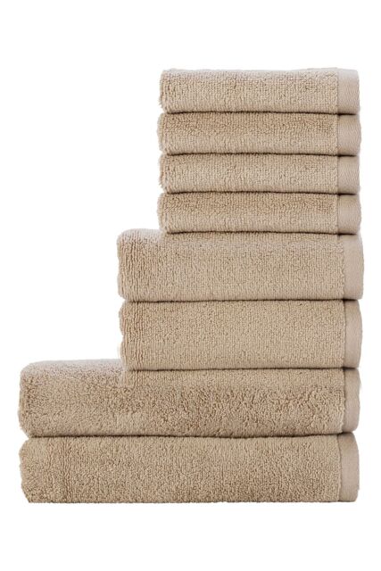 CHRISTY 'Cirrus' Lightweight Fluffy Softloft Cotton 8 Piece Towel Bale in Brown - image 1
