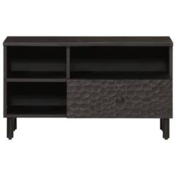 Berkfield Home TV Cabinet Black 80x33x46 cm Solid Wood Mango - Size: 80 x 33 x 46 cm - thumbnail 4