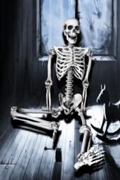Shatchi Halloween Decoration Life Size Poseable Skeleton 165cm - Realistic Human Skeleton Prop with Movable Joints in White - thumbnail 4