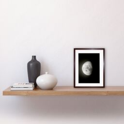 "Artery8 Wall Art Print Lunar Phases Waning Gibbous Moon Space Astronomy Artwork Framed 9X7 Inch in Brown - Size: W7"" x H9""" - thumbnail 2