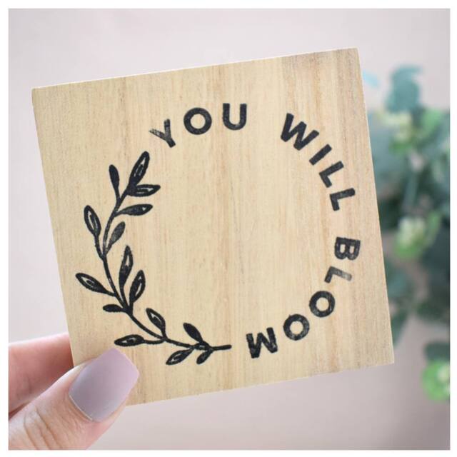 Amaya Rose Ltd YOU WILL BLOOM Solid Wood Freestanding Plaque. Sign Shelf Desk Decor in Beige - image 1