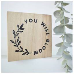 Amaya Rose Ltd YOU WILL BLOOM Solid Wood Freestanding Plaque. Sign Shelf Desk Decor in Beige - thumbnail 6