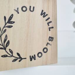Amaya Rose Ltd YOU WILL BLOOM Solid Wood Freestanding Plaque. Sign Shelf Desk Decor in Beige - thumbnail 5