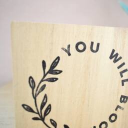 Amaya Rose Ltd YOU WILL BLOOM Solid Wood Freestanding Plaque. Sign Shelf Desk Decor in Beige - thumbnail 4