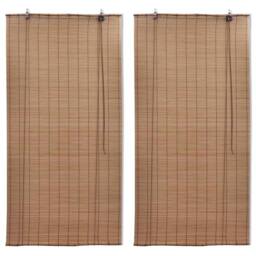 Berkfield Home Bamboo Roller Blinds 2 pcs 150 x 220 cm Brown - thumbnail 2