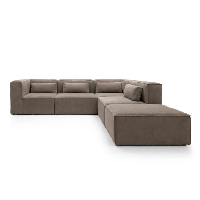 Abakus Direct Doris Large Reversible Corner Sofa with High-Density Foam Available in 6 Colours in Brown - image 1