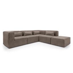 Abakus Direct Doris Large Reversible Corner Sofa with High-Density Foam Available in 6 Colours in Brown - thumbnail 2