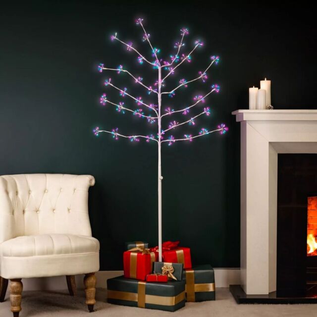 Marco Paul 6ft Pre-Lit Multicoloured Firework Twig Tree - image 1