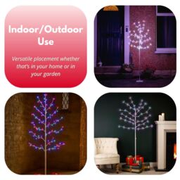 Marco Paul 6ft Pre-Lit Multicoloured Firework Twig Tree - thumbnail 6