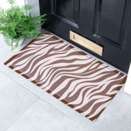 Artsy Mats Brown Zebra Pattern Indoor & Outdoor Doormat - 70x40cm - Size: 40 cm x 70 cm - thumbnail 1