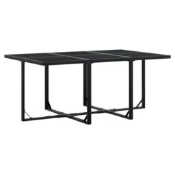 Berkfield Home 11 Piece Garden Dining Set Black Poly Rattan - thumbnail 3