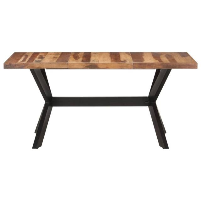 Berkfield Home Dining Table 160x80x75 cm Solid Wood with Honey Finish in Brown - Size: 160 x 80 x 75 cm - image 1