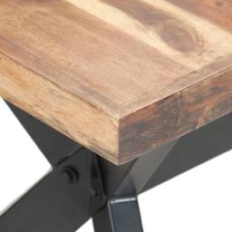 Berkfield Home Dining Table 160x80x75 cm Solid Wood with Honey Finish in Brown - Size: 160 x 80 x 75 cm - thumbnail 5
