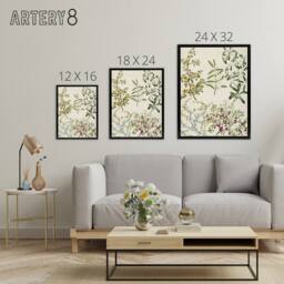 "Artery8 New Zealand Coprosma Acerosa Coastal Plant Featon Framed Canvas Art in Beige - Size: W12"" x H16""" - thumbnail 4