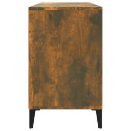 Berkfield Home Shoe Cabinet Smoked Oak 102x36x60 cm Engineered Wood in Brown - Size: 102 x 36 x 60 cm - thumbnail 6